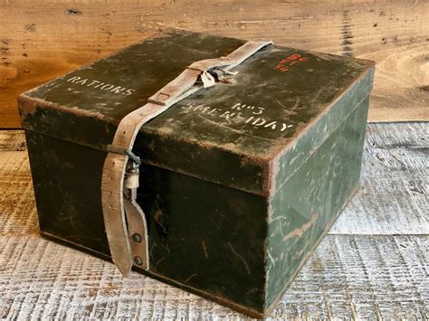 vintage metal army box|Vintage Army Metal Box .